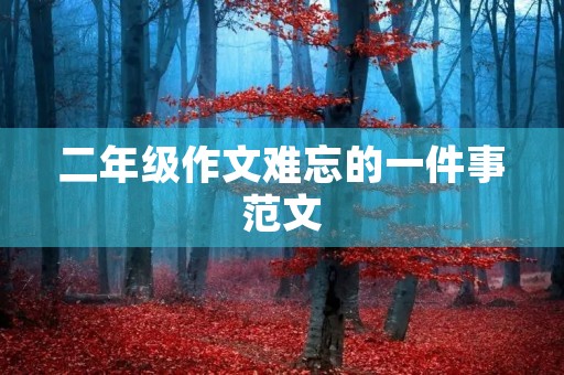二年级作文难忘的一件事范文
