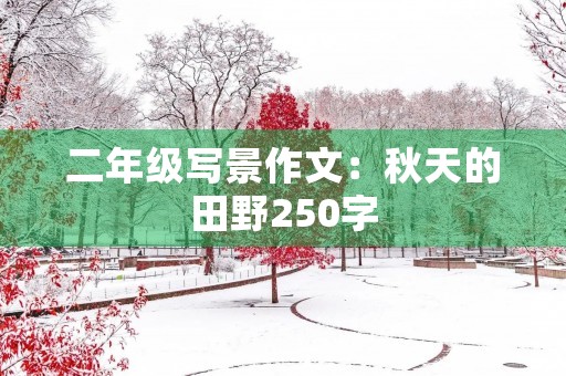 二年级写景作文：秋天的田野250字