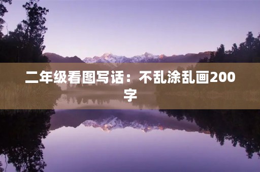 二年级看图写话：不乱涂乱画200字