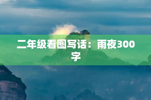 二年级看图写话:雨夜300字 二年级看图写话:雨夜300字