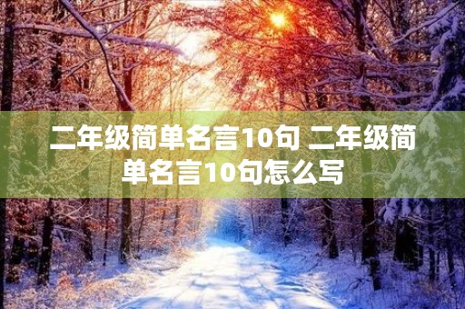 二年级简单名言10句 二年级简单名言10句怎么写 二年级简单名言10句 二年级简单名言10句怎么写