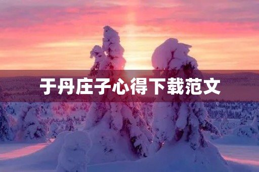 于丹庄子心得下载范文