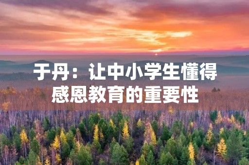 于丹：让中小学生懂得感恩教育的重要性