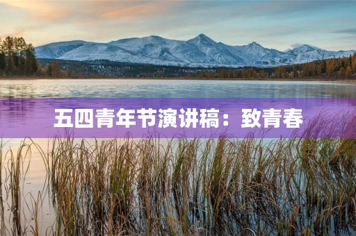 五四青年节演讲稿：致青春