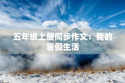 五年级上册同步作文:我的暑假生活 五年级上册同步作文:我的暑假生活