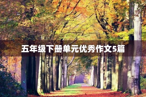 五年级下册单元优秀作文5篇 五年级下册单元优秀作文5篇