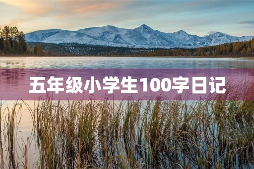 五年级小学生100字日记