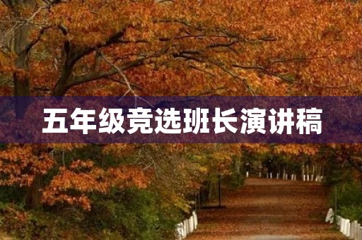 五年级竞选班长演讲稿