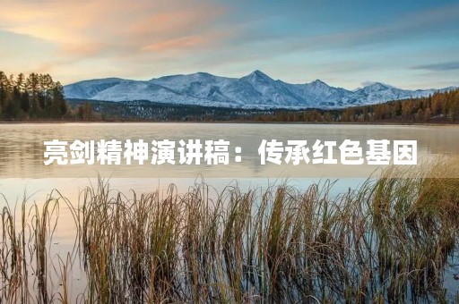 亮剑精神演讲稿：传承红色基因，弘扬革命精神