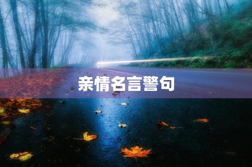 亲情名言警句，亲情名言警句100条
