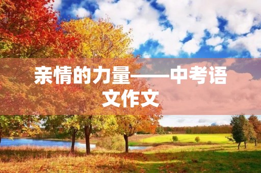 亲情的力量——中考语文作文
