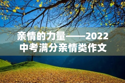 亲情的力量——2022中考满分亲情类作文