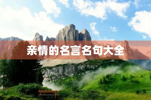 亲情的名言名句大全(亲情的名言名句大全摘抄)