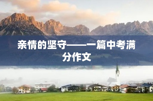 亲情的坚守——一篇中考满分作文
