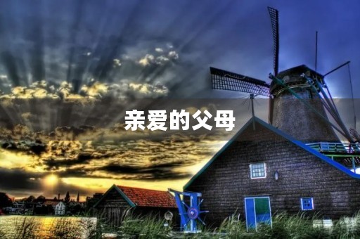 亲爱的父母,感恩有您们的陪伴 亲爱的父母,感恩有您们的陪伴