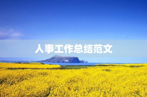 人事工作总结范文 人事工作总结范文