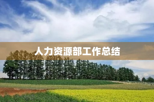 人力资源部工作总结