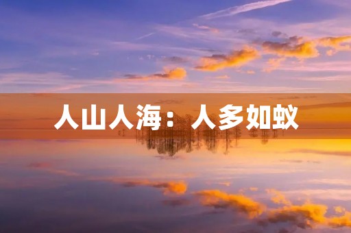 人山人海:人多如蚁,海洋般的人潮涌动。 人山人海:人多如蚁,海洋般的人潮涌动。