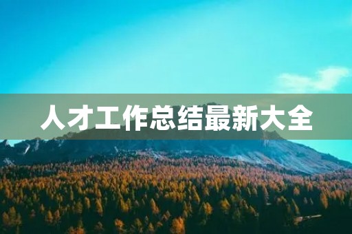 人才工作总结最新大全