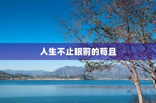 人生不止眼前的苟且