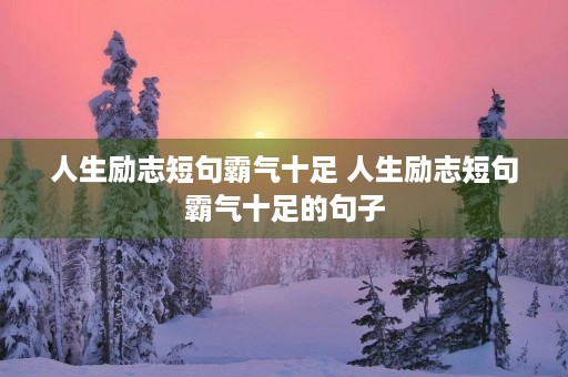 人生励志短句霸气十足 人生励志短句霸气十足的句子 人生励志短句霸气十足 人生励志短句霸气十足的句子