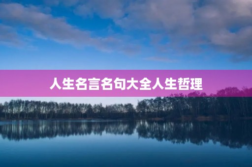 人生名言名句大全人生哲理(人生名言名句经典) 人生名言名句大全人生哲理(人生名言名句经典)