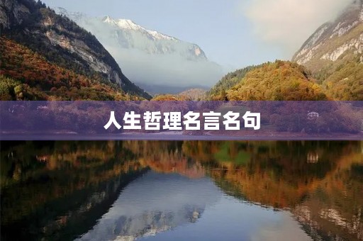 人生哲理名言名句(人生哲理名言名句大全短句)