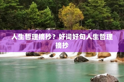 人生哲理摘抄?好词好句人生哲理摘抄 人生哲理摘抄?好词好句人生哲理摘抄