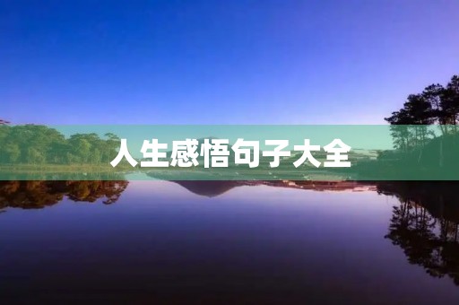 人生感悟句子大全(人生感悟句子大全高) 人生感悟句子大全(人生感悟句子大全高)