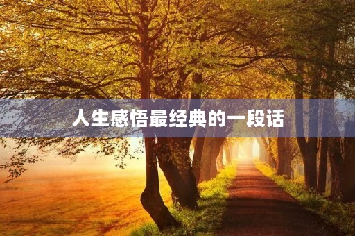 人生感悟最经典的一段话，看淡人生的句子霸气