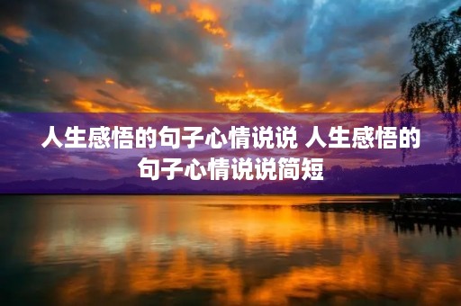 人生感悟的句子心情说说 人生感悟的句子心情说说简短