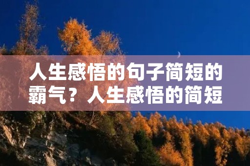 人生感悟的句子简短的霸气?人生感悟的简短精辟句子 人生感悟的句子简短的霸气?人生感悟的简短精辟句子