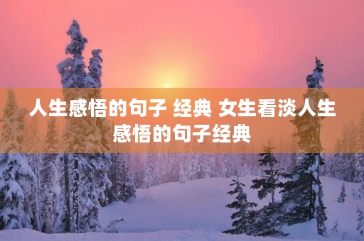 人生感悟的句子 经典 女生看淡人生感悟的句子经典