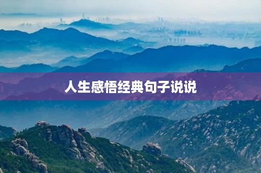 人生感悟经典句子说说(人生感悟经典句子说说短句)