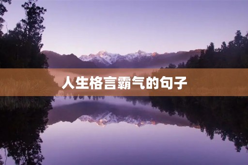 人生格言霸气的句子(人生格言霸气的句子短句)