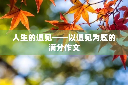 人生的遇见——以遇见为题的满分作文 人生的遇见——以遇见为题的满分作文