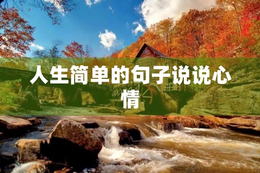 人生简单的句子说说心情(女人看淡一切释然句子)