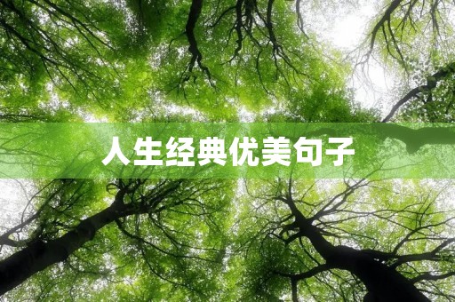 人生经典优美句子(人生经典优美句子摘抄) 人生经典优美句子(人生经典优美句子摘抄)