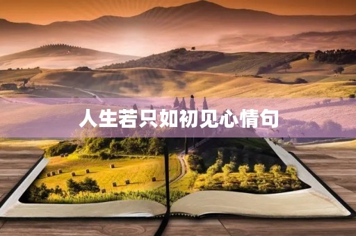 人生若只如初见心情句,人生若只如初见心情句子图片 人生若只如初见心情句,人生若只如初见心情句子图片