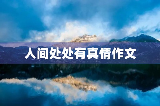 人间处处有真情作文 人间处处有真情作文