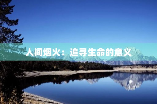 人间烟火：追寻生命的意义
