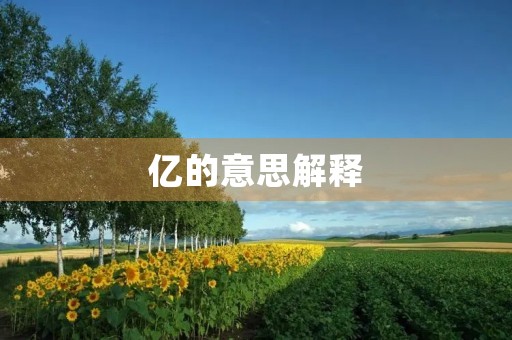 亿的意思解释(亿组词)