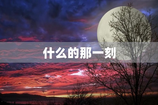 什么的那一刻