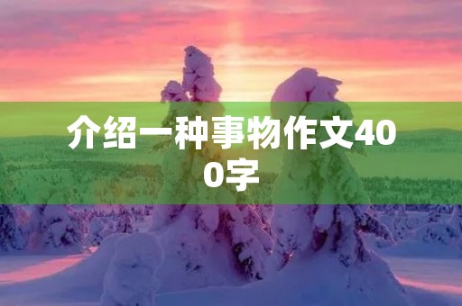 介绍一种事物作文400字