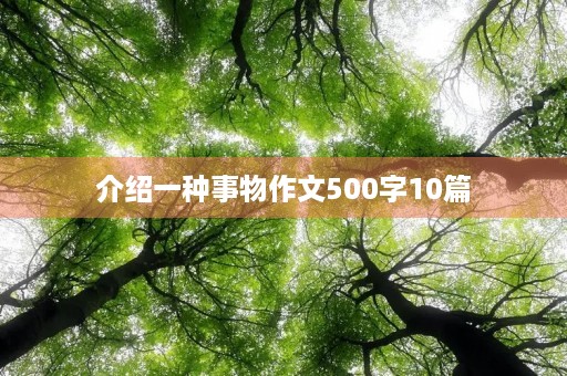 介绍一种事物作文500字10篇 介绍一种事物作文500字10篇