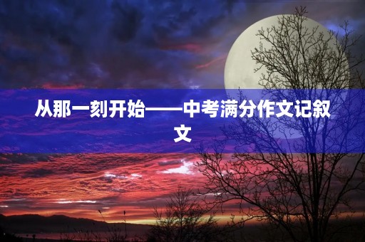 从那一刻开始——中考满分作文记叙文 从那一刻开始——中考满分作文记叙文