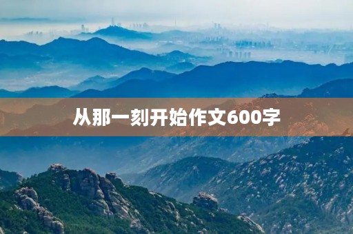 从那一刻开始作文600字 从那一刻开始作文600字