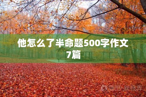 他怎么了半命题500字作文7篇 他怎么了半命题500字作文7篇
