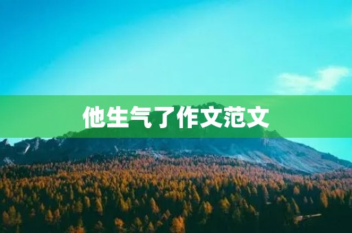 他生气了作文范文 他生气了作文范文