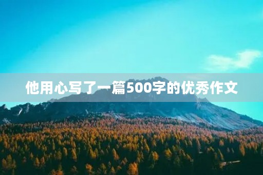 他用心写了一篇500字的优秀作文